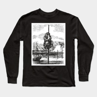 Scenery of a crazy person hanging on a plank Long Sleeve T-Shirt